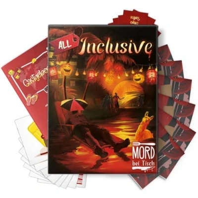 Abbildung von Mord bei Tisch Krimidinner für Zuhause 4 bis 6 Personen Der All Inclusive Fall Das Krimi Spiel ab 16 Jahren Ideal als Dinner eine mörderische Dinnerparty