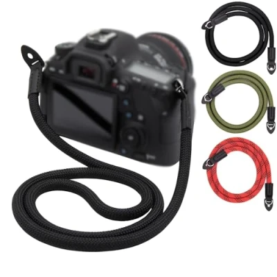 Abbildung von LENS AID Kameragurt aus Seil: Nacken BZW. Schultergurt geeignet für Kameras von Nikon, Sony, Fujifilm, Olympus, Leica etc.