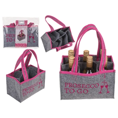 Abbildung von ootb 71/3159 Lady&#039;s Bag »Prosecco to go« Damen Handtasche Flaschenkorb Flaschenträger Einkaufstasche