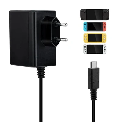 Abbildung von Mcbazel 45W Switch Netzteil AC Ladeadapter für NS Switch, 1.5M/5FT Ladekabel 15 V/2,6 A Schnellladegerät Switch/Switch Lite/OLED/Deck Dock/Pro Gamepad Controller, TV Modus