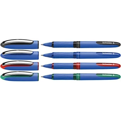 Abbildung von Schneider 183194 One Hybrid C 3 Tintenroller (dokumentenecht mit 0,3 mm Strichstärke und Konusspitze) 4er Etui schwarz, blau, rot, grün
