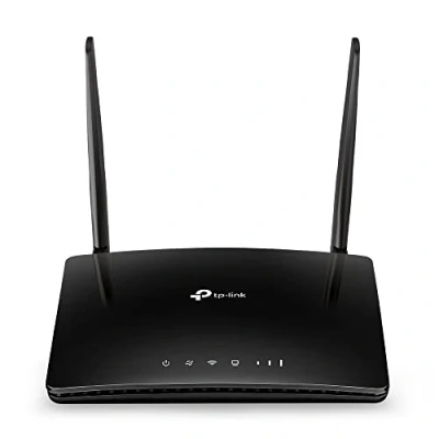 Abbildung von TP Link TL MR6400 LTE Router, 4G Router unterstützt SIM Karten, Cat4 bis zu 150 Mbit/s, WLAN 2.4GHz N300, 4x 100 Mbps Ports, Plug and Play, 32 Geräte, Kindersicherung, Gast Netzwerk, Schwarz