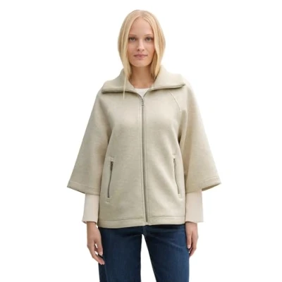 Abbildung von TOM Tailor CAPE Jacket Übergangsjacke, Damen, Größe: Medium, Sand stone beige melange