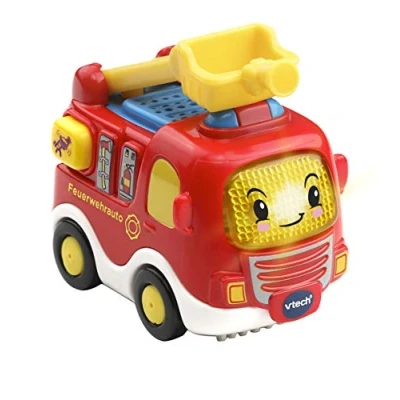 Abbildung von VTech Tut Baby Flitzer Feuerwehrauto Spielzeugauto mit Musik, aufleuchtender Taste, spannenden Sätzen und Geräuschen Für Kinder von 1 5 Jahren