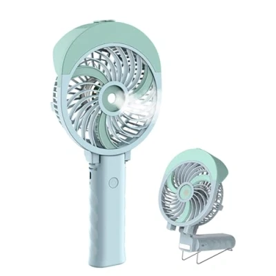 Abbildung von HandFan Handventilator Wasserkühlung Akku Ventilator Lüfter USB Batteriebetrieben,3 Stufen Mini Tischventilator 2in1 mit Laptop Multi Port Steckdose für Reisen und Zuhause
