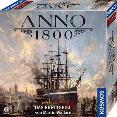 Abbildung von Kosmos 680428 Anno 1800, Das Brettspiel zum beliebten PC Spiel, Aufbau Strategie Spiel für 2 4 Spieler, Gesellschaftsspiel ab 12 Jahre, mit Originalgrafiken