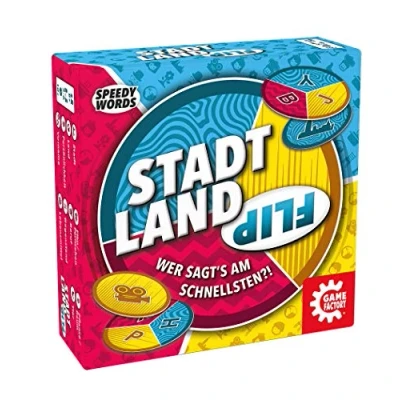 Abbildung von Stadt Land Flip, das superschnelle Wortspiel für Freunde und Familie, Spiel Kinder ab 8 Jahren, Reisespiel in der praktischen Kartonbox, Speedy Words