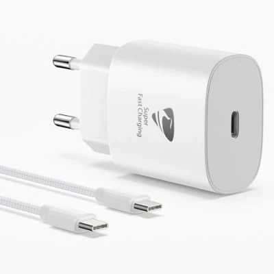 Abbildung von USB C Ladegerät, 25W iPhone Adapter und auf Kabel 2m für iPhone, Stecker pd 3.0 Netzteil USBC Schnellladegerät 16/16 Pro/16 Pro Max/15/14 13 12 11 X, iPad, Samsung, Handy