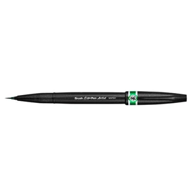 Abbildung von Pentel SESF30C DX Brush Sign Pen Artist Pinselstift mit extra feiner Pinsel Spitze, 1 Stück grün