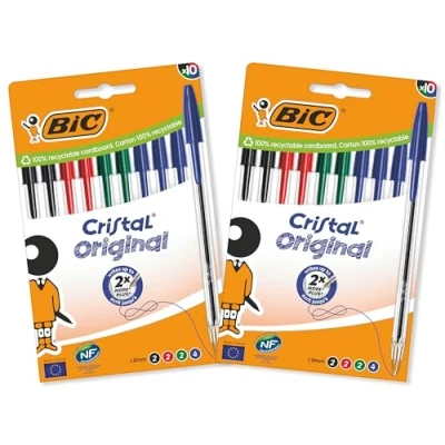 Abbildung von BIC 962704 Kugelschreiber Cristal Original, 2 Beutel auf 10 Stück, sortiert