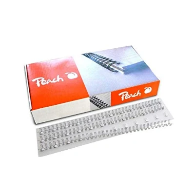 Abbildung von Peach PW127 01 Drahtbinderücken, A4, 12 mm, 105 Blatt, 100 Stück, silber