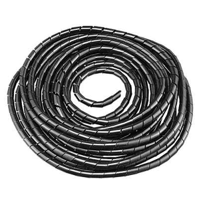 Abbildung von GTIWUNG Kabelschlauch Kabelspirale Spiralband Kabelschutz, Flexibler Spiralschlauch Kabelorganisation, Schwarz, 10mm Durchmesser und 9m Länge