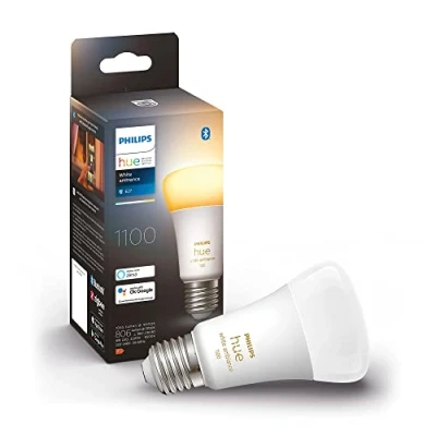 Abbildung von Philips Hue White Ambiance E27 Einzelpack 1100, dimmbar, alle Weißschattierungen, steuerbar via App, kompatibel mit Amazon Alexa (Echo, Echo Dot)