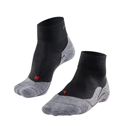 Abbildung von FALKE Damen Wandersocken TK5 Wander Short W SSO Wolle antiblasen dünn 1 Paar, Schwarz (Black Mix 3010), 37 38
