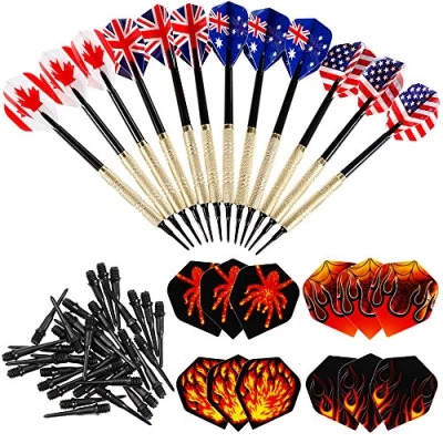 Abbildung von Nabance Dartpfeile für Dartscheibe Elektronisch 12Stk Darts Pfeile Plastik Soft Dart Schaft mit Flights Dartspitzen und Ersatz 36 Tips