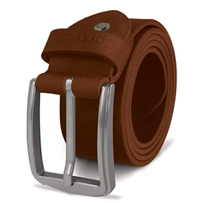 Abbildung von Cartvelli Herren Ledergürtel Braun Brandy 120cm Made in Germany 40mm Echt Leder Gürtel Schnalle Silber Herrengürtel Vollleder Jeansgürtel Hellbraun BS19yb 120