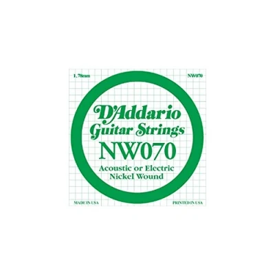 Abbildung von D&#039;Addario NW070 Nickel Einzelsaite für Gitarren 070&#039; (7. o. 8. Saite, tiefe H oder Fis Saite)