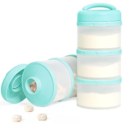 Abbildung von Termichy Milchpulver Portionierer Baby Stapelbar Aufbewahrungsbox 2 Stück (Minzgrün)