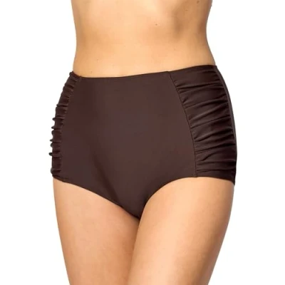 Abbildung von Merry Style Damen Bikinislip MS10 119 Bikinihose Bauch Weg Effekt (Braun (8157), 46)