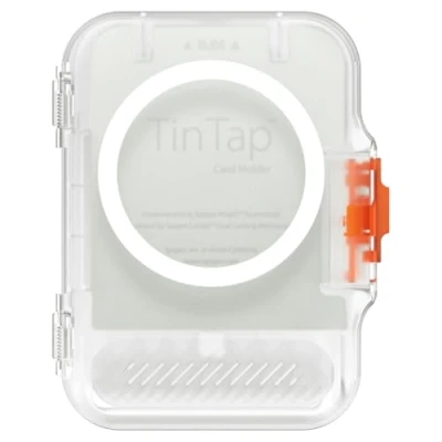 Abbildung von Spigen TinTap MagFit+ Magnetischer Kartenhalter Entwickelt für MagSafe mit Verschluss System Kompatibel iPhone 16/15/14/13/12 Modelle Wallet Frostklar
