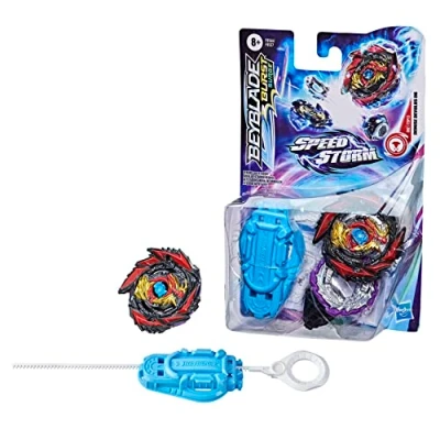 Abbildung von Hasbro Beyblade Burst Surge Speedstorm Demise Devolos D6 Kreisel Starter Pack Battle mit Starter, Multi Colour