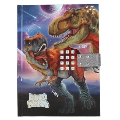 Abbildung von Depesche 12407 Dino World Tagebuch mit Zahlen Code und Sound, Buch Dinosaurier Motiven 80 linierten, bunt illustrierten Seiten