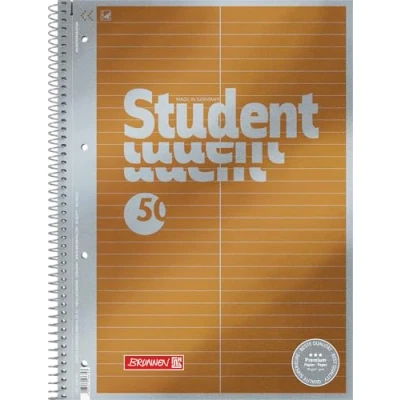 Abbildung von Brunnen Notizblock / Collegeblock Student Premium Vokabellineatur, 4 fach gelocht (Veredeltes DeckBlatt mit Metallic Effekt, A4, 90 g/m², 50 Blatt)