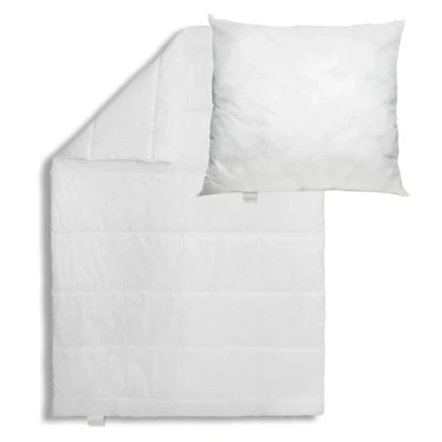 Abbildung von Bodyprotect Bettwaren Set, Ganzjahresdecke 135 x 200 cm + Kopfkissen 80 cm, Bettdecke Ecoline, medium Steppdecke, waschbar, Made in EU, Allergiker geeignet, weiß