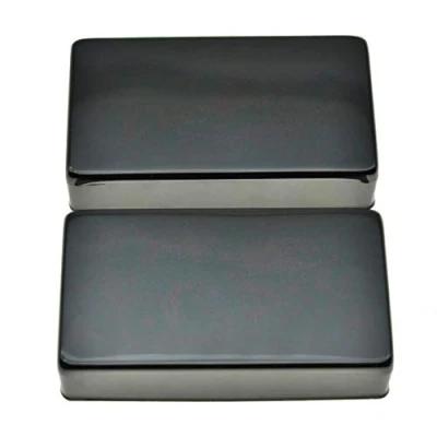 Abbildung von KAISH Humbucker Tonabnehmer Abdeckungen für Humbucker, Tonabnehmer, Messing, ohne Löcher, Schwarz, 2 Stück