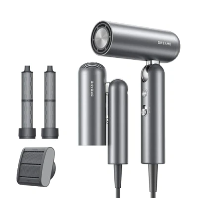 Abbildung von Dreame Pocket Neo Hochgeschwindigkeits Haartrockner, in 3 Formen klappbar, 300 g leicht, 110.000 U/min Motor, Millionen negative Ionen/cm3, 57 C konstante Temperatur Space Grey