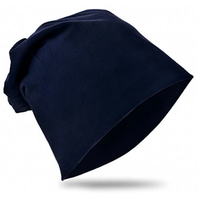 Abbildung von Miobo Kinder Slouch Beanie Mütze,Baumwolle,Unifarbe Schwarzblau 48