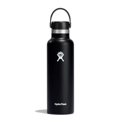 Abbildung von Hydro Flask Water Bottle 621 ml (21 oz) Vacuum Insulated Stainless Steel with Leak Proof Flex Cap and Powder Coat Standard Mouth Black