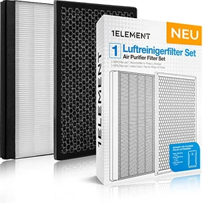Abbildung von [NEU] 2er Filter Set für Philips Luftreiniger [AC2882, AC2887, AC2889 &amp; AC3829] 1 HEPA und Aktivkohlefilter [Ersetzt FY2422 FY2420]