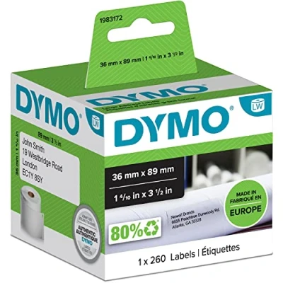 Abbildung von DYMO Original LabelWriter Adressetiketten (Groß) 36 mm x 89 Rolle mit 260 Etiketten selbstklebend für Etikettendrucker und Beschriftungsgerät