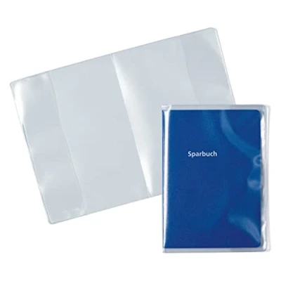 Abbildung von HERMA 1336 Ausweishülle für 2 Karten transparent, 10 Stück, fach Ausweishalter zum Schutz Dokumente im DIN A6 Format &amp; Sparbücher, Plastik Kartenhüllen Schutzhüllen Set, durchsichtig