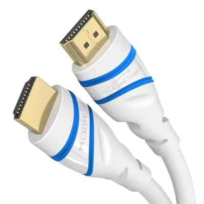 Abbildung von KabelDirekt 10K &amp; 8K HDMI Kabel, 2.1b 3 m, erhältlich in 0,5 5 m Zertifiziert, Deutschland entwickelt (Ultra High Speed 2.1 Kabel für PC, PS5, Xbox, Monitor und TV weiß)