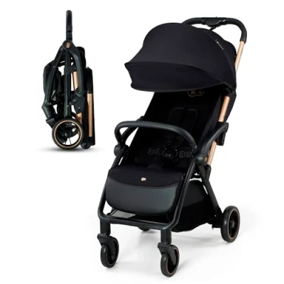 Abbildung von Kinderkraft APINO Buggy bis 22 kg, Liegebuggy, Kinderwagen, Leicht 7,5kg, Automatisches zusammeklappen, Verstellbare Rückenlehne zur Liegeposition, ideal für Reisen, Schwarz