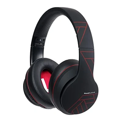 Abbildung von PowerLocus P6 Bluetooth Kopfhörer Over Ear, Ear Kabellos mit Super Bass, 40Std. Spielzeit,Mikrofon,Voice Assistant, Passiv Noise Cancelling für iPhone,Samsung,iPad,PC,Laptop,TV (Rot)