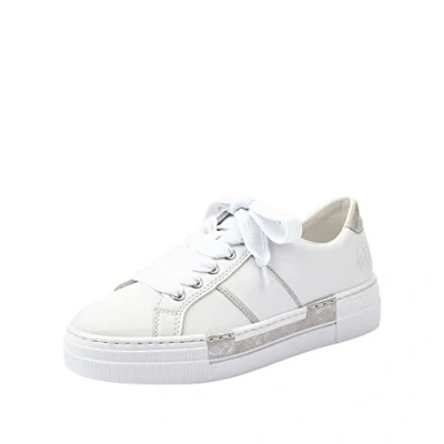Abbildung von Rieker Damen N4902 Sneaker, Weiß (Weiss/Fog Silver/ 81 81), 37 EU