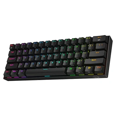 Abbildung von Redragon K530 Pro Draconic 60% BT/kabelgebundene / 2,4 GHz kabellose mechanische, 61 Tasten, Hot Swap fähige RGB Gaming Tastatur mit Tactile braunem Schalter, für Windows/Mac/Android