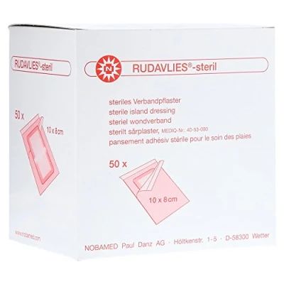Abbildung von Rudavlies Steril steriles Pflaster zur Wundversorgung 10 cm x 8 (50 Stück)