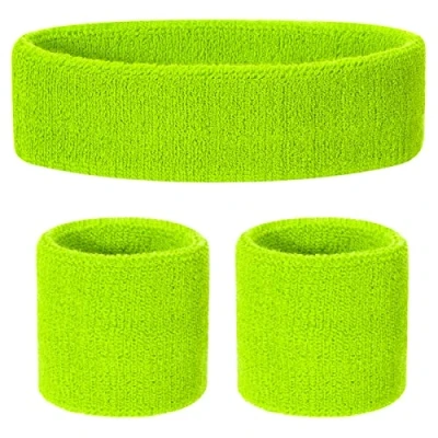 Abbildung von ONUPGO Kinder Schweißbänder Stirnband Armband Set Athletisches Baumwollschweißband für Sport (1 + 2 Armbänder)