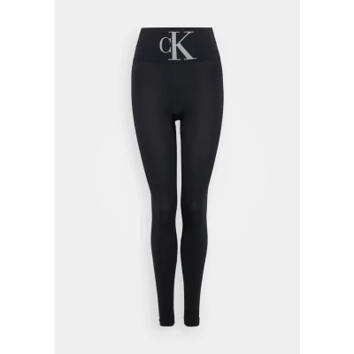 Abbildung von Calvin Klein Underwear Women HIGH Waist Monogram Leggings Strümpfe, Damen, Größe: XL, Black