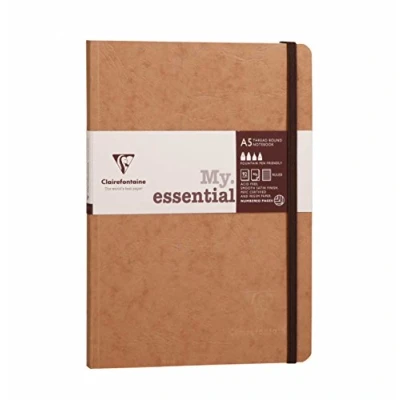 Abbildung von Clairefontaine 79346C Notizbuch AgeBag My Essentials, DIN A5, 14,8 x 21 cm, 96 Blatt, liniert, nummeriert, 90g, 1 Stück, braun