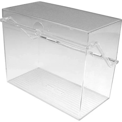 Abbildung von helit H6214602 Karteikarten Box „the index“ DIN A6 quer, Kleinkartei glasklar für ca. 400 Karten