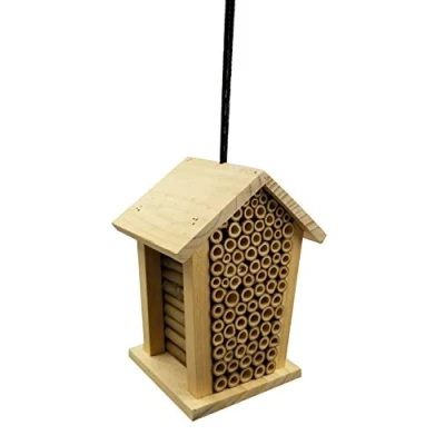 Abbildung von Dehner Natura Insektenhotel Louisiana, Insektenhaus / Nistkasten für Bienen/Schmetterlinge/Käfer, ca. 19 x 15 12 cm, Kiefernholz, natur