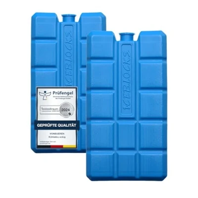 Abbildung von VonBueren 2 24 Kühlakkus für Kühltasche 12h Lange Kühlung ca. 200 g je Kühlakku 8,1 x 15,2 2,2 cm auch Kühlbox (2)