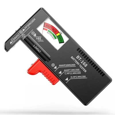 Abbildung von Dlyfull Batterietester, Einfach Universal Batterietester für AA AAA C D 9V Batterie Tester, Schnelles Batteriemessgerät /1,5V &amp; Knopfzellen