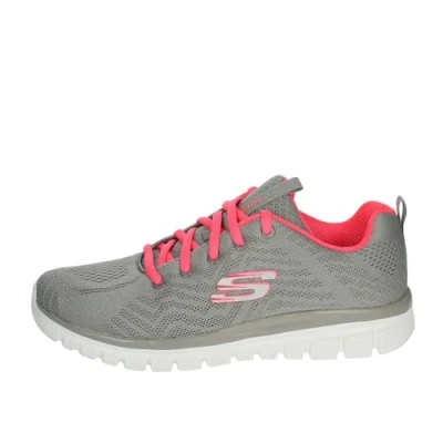 Abbildung von Skechers Damen Graceful Get Connected Sneaker,Gray Mesh Coral Trim, 39 EU