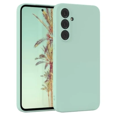 Abbildung von EAZY Case Silikonhülle für Samsung Galaxy A55 Hülle Silikon Grün weich stoßfeste Handyhülle Schutzhülle mit Kameraschutz Dünn Premium Schutz Cover TPU Phone Bumper in Piniengrün